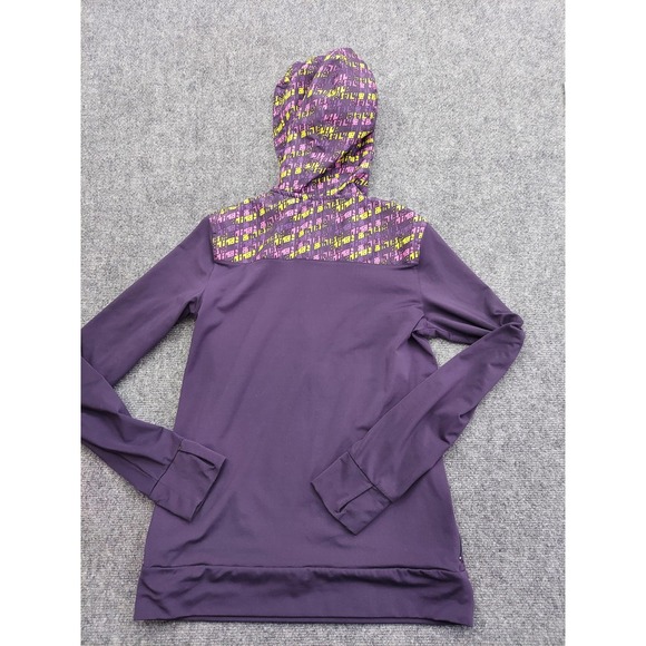 Adidas Hoodie Womens Medium Purple Techfit Climalite Half Zip Thumbholes Running - Picture 2 of 13